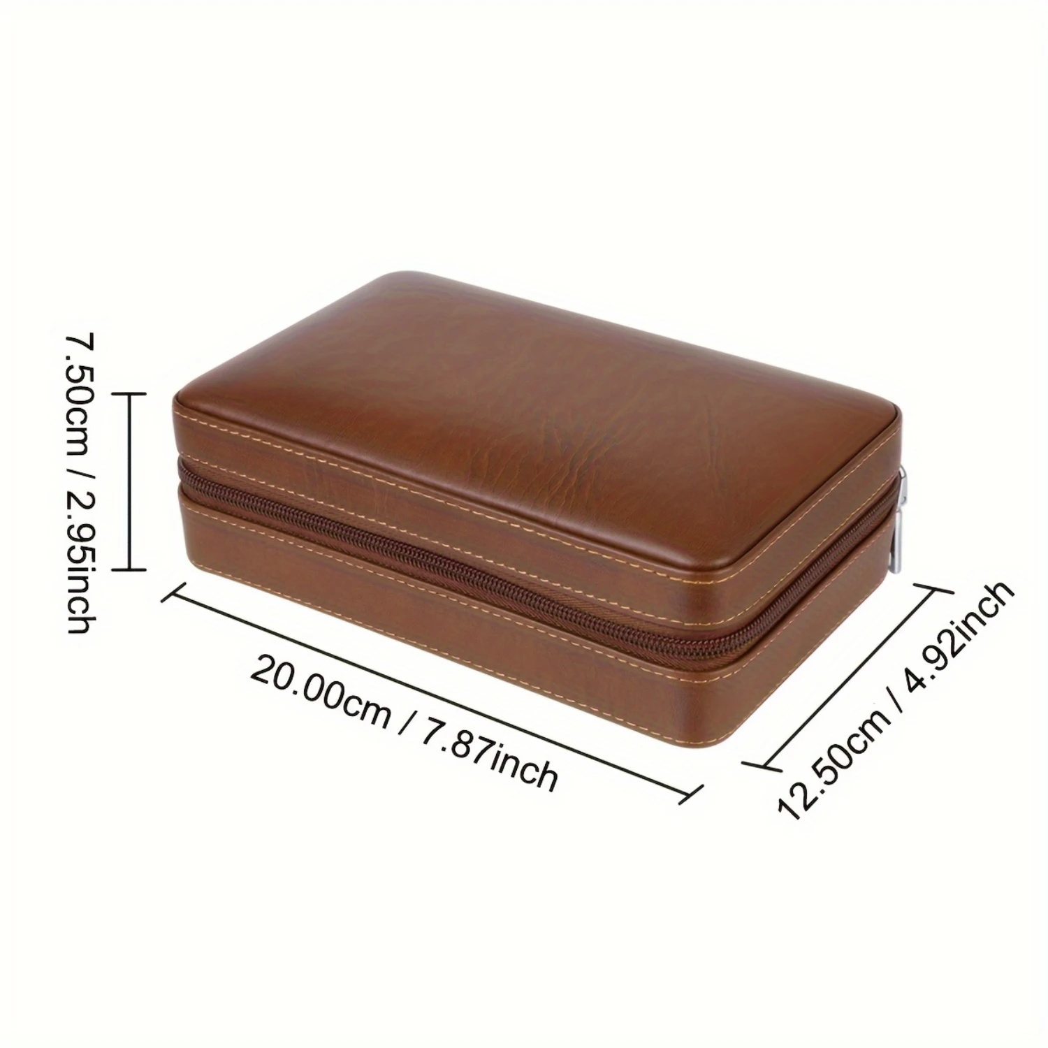 

Portable Cedar Wood Cigar Humidor Case with Hygroscopic Design, Insect-Proof Hygrometer, and Humidifier - Ideal On-the-Go Cigar
