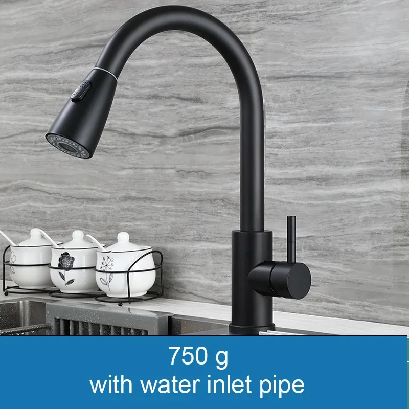 Imagem -04 - Gegve-stainless Steel Kitchen Faucet Misturador de Água Quente e Fria Fácil Puxar para Baixo Torneiras Rotativas Torneiras Pulverizador 304