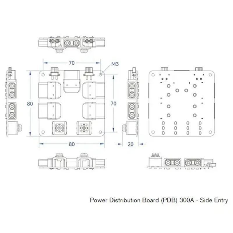 

GW-For Holybro Power Distribution Board Side Entry Board For Holybro Board (PDB) 300A Side Entry