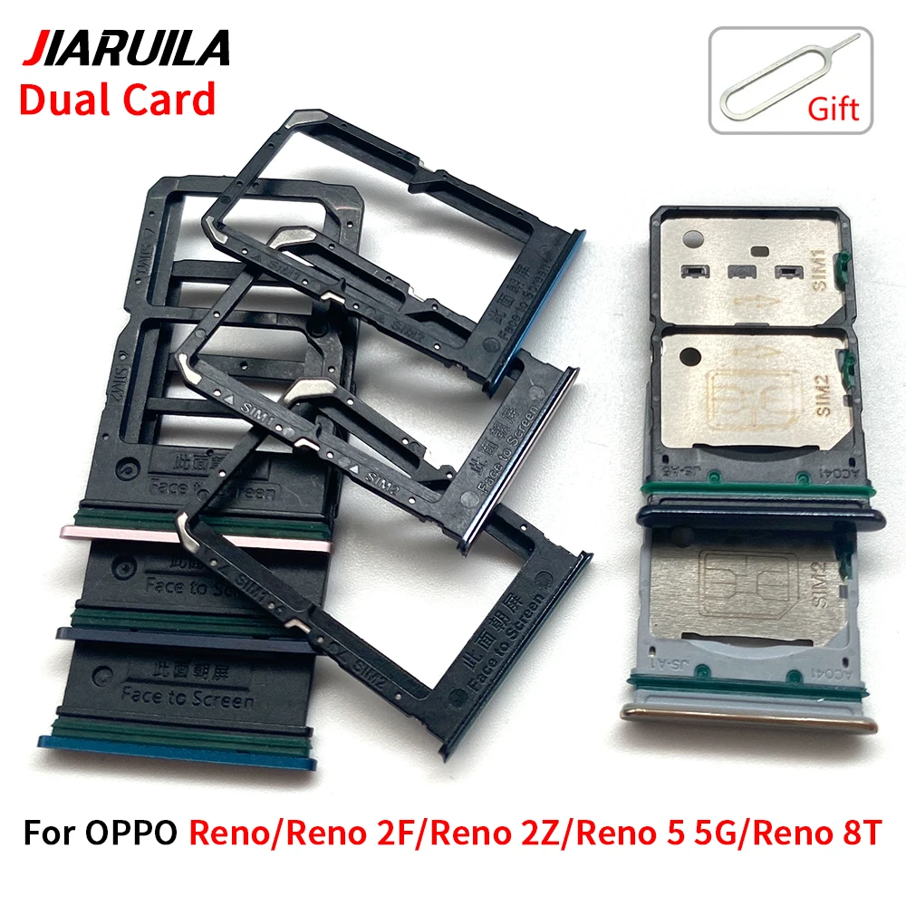 NEW Micro Nano SIM Card Holder Tray Slot Holder Adapter Socket For Oppo Reno 2F 2Z 5 5G 8T Dual Card