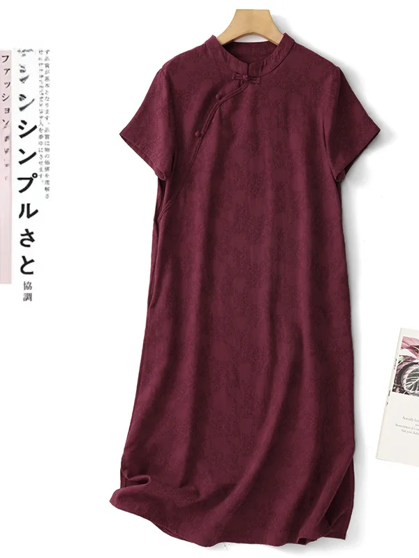 

Женская хлопково-льняная юбка-миди в китайском стиле в стиле ретро с вышивкой, летняя юбка трапециевидной формы с высокой талией