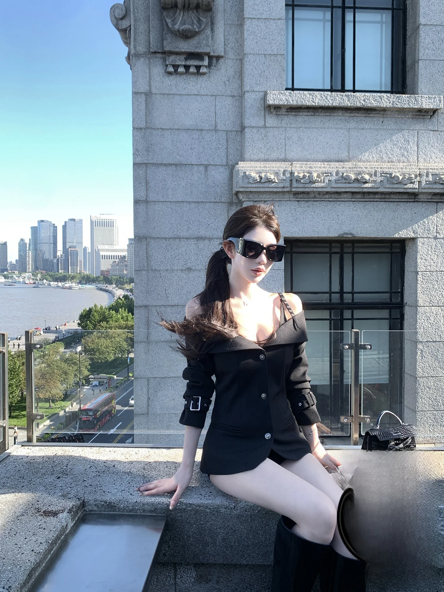 

Женский модный топ-жакет Kubiliv Modern Priest Design Sense с одним открытым плечом, имитация двухслойности, с завышенной талией, для подружек невесты