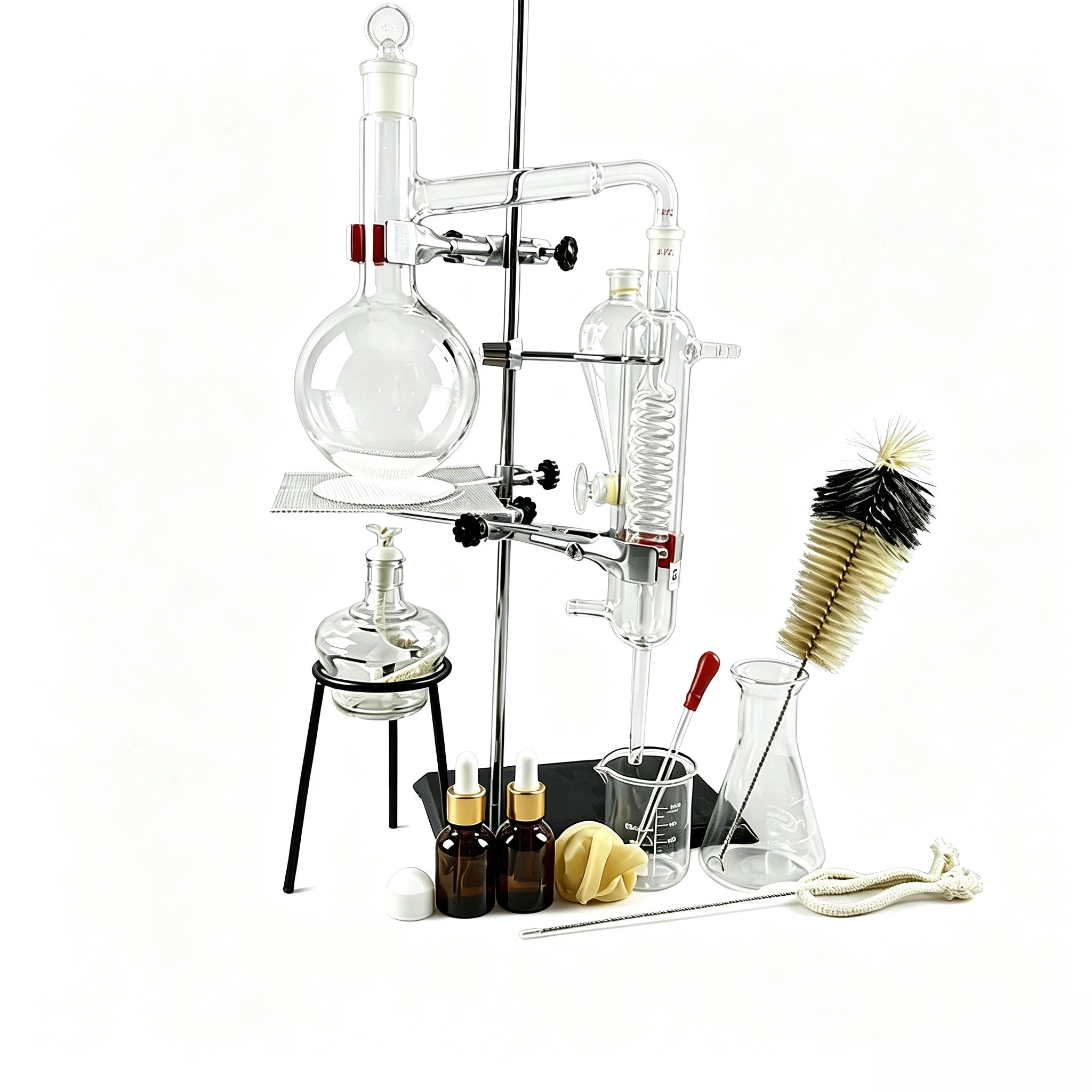 Essential Oil Distiller Snake‑Shaped Condenser Tube for Flower Petal Essential Oil Extraction Purification
