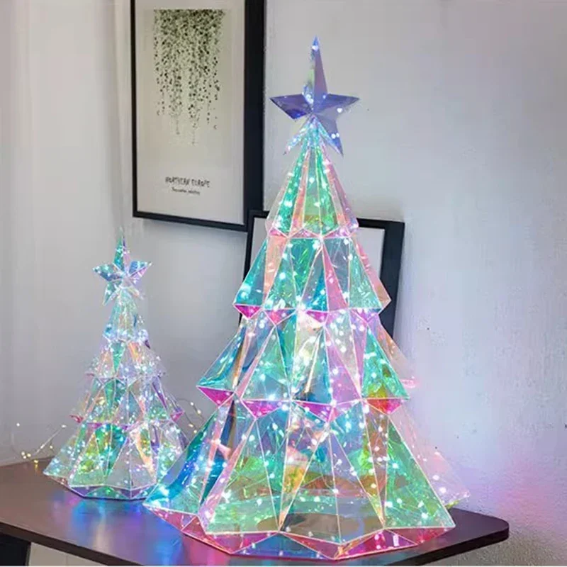 Christmas Tree Colorful Lights Hotel Showcase Front Desk Decoration Creative Ornaments Home Small Christmas Day Decorations