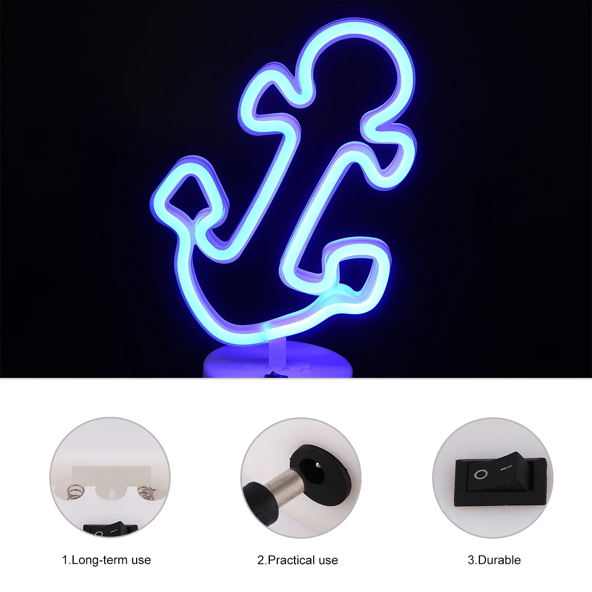 1 قطعة مرساة Led قاعدة مستديرة النيون تسجيل ل رف جدار ساحة المنزل حفل زفاف مصباح ديكور ضوء الليل Led ضوء النيون الزخرفية