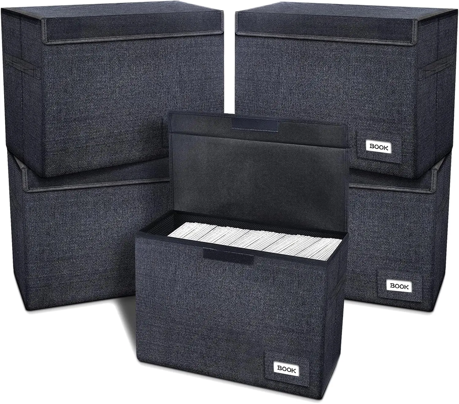 

Collapsible Stackable Comic Book Storage Box, Moistureproof with Lid and Label Slot, Holds 150 Comics (5-Pack)