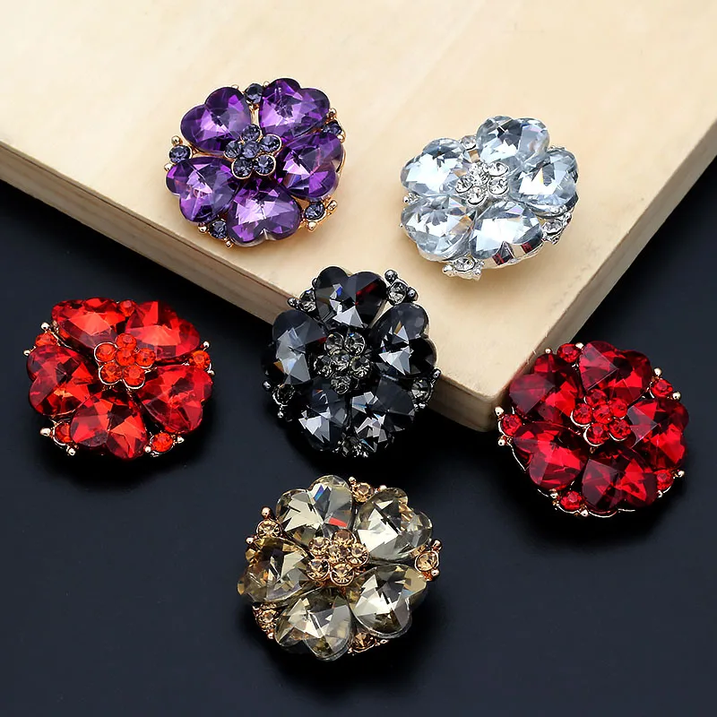 1Pcs/lot 30/38mm Skirt Mink Fur Cashmere Rhinestone Crystal Button Mink Collar Button Coat Button C271