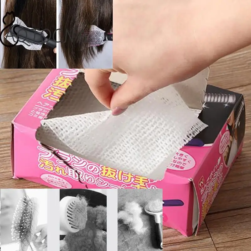 50Pcs Cleaning Net For Hair Brush Comb Airbag Pet Comb Portable Comb Paper Brush Cleaning Sheet Pad Comb Protection Net