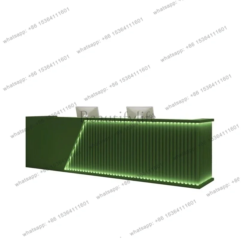 Best Sellers Chinese-style Reception Desks Trendy Hot Pot Reception Desks Restaurant Green Office Furniture Mostrador De Recepci