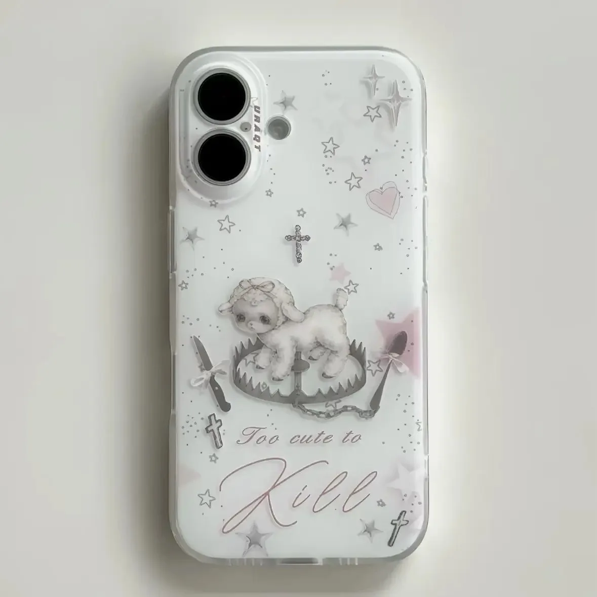 Y2k INS Style Niedliche Graue Lamm-Handyhülle für Xiaomi Mi 15T 15 14 13 12 11 10 10T 14T Poco M7 X6 F7 X7 NFC Lite GT Pro Ultra 4G 5G
