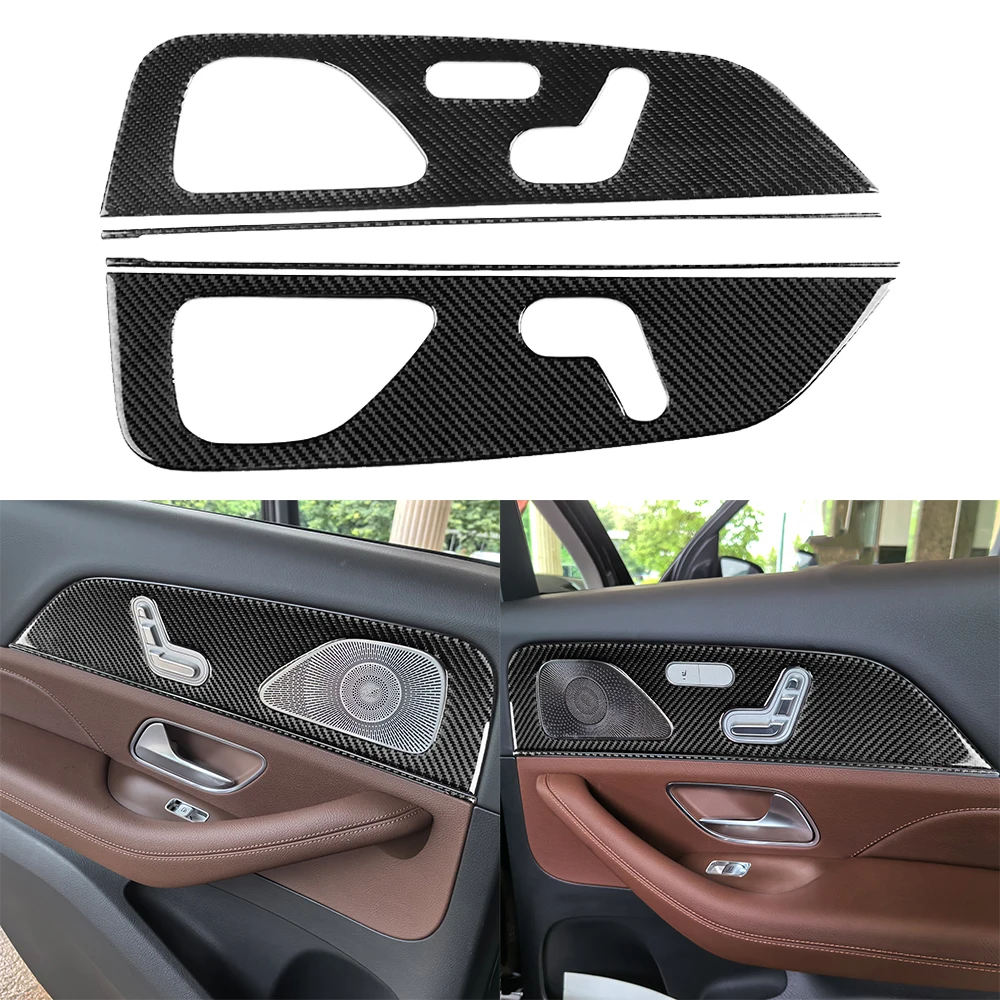 For Mercedes-Benz W167 GLE 300 350 400 450 2019-2024 Real Carbon Fiber Car Accessories Gear Shift Chassis Lift Set Trim Sticker