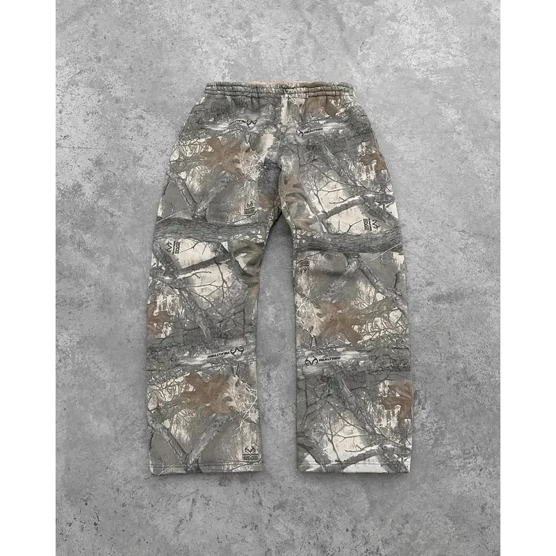 HAni 2025 уличная камуфляжная комплект из двух предметов в европейском и американском стиле Харадзюку, пуловер с капюшоном на молнии, свободные спортивные штаны, повседневные W ☆ ★ ww