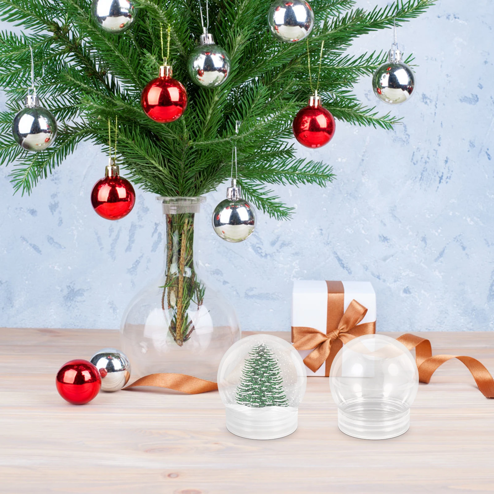 Clear Plastic Water Globe 10Pcs 270ml 150ml DIY Snow Globe Making Supplies Round Ball Globe Craft Water Globe Prop