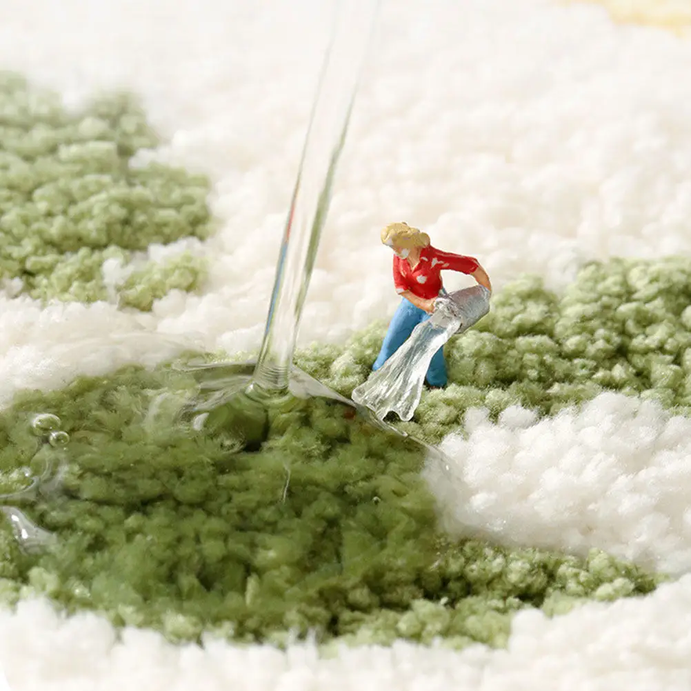 

Non-Skid Bathroom Floor Mat Soft Comfortable Ground Cushion Lovely Pattern Household Doormat Anti-Slip Floor Pad for Entryway