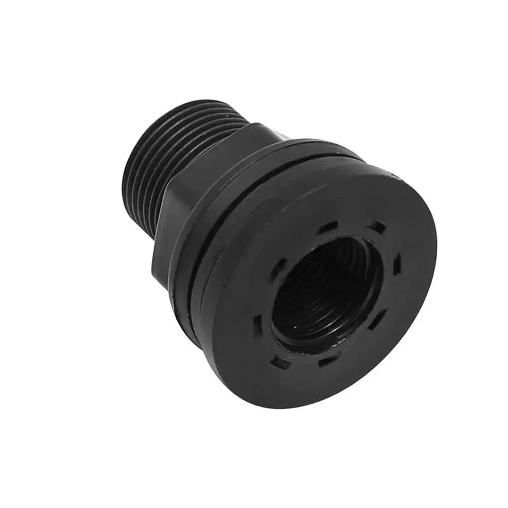 4 Pcs PVC Bulkhead Fitting Easy To Install Silicone Gasket Garden Spigot Kits Black Double Threaded Water Tank Connector