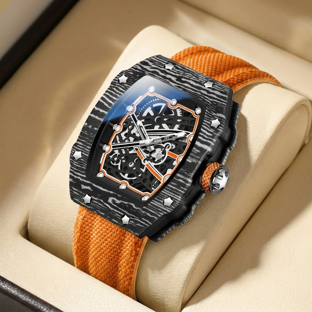 1pcs Men's black dial alloy strap vintage fashion tonneau sporty details Quartz Watch for business party holiday