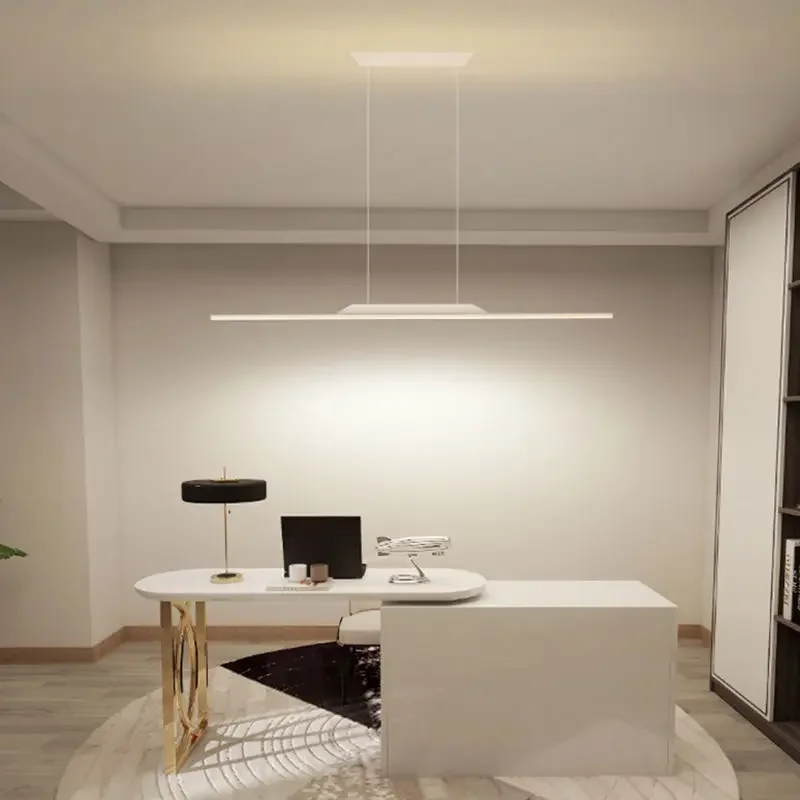 Simple Modern Dining Room Pendant Lights Word Long Strip Led Chandeliers Bar Lamp Table Kitchen Island Study Studio Lighting view 5