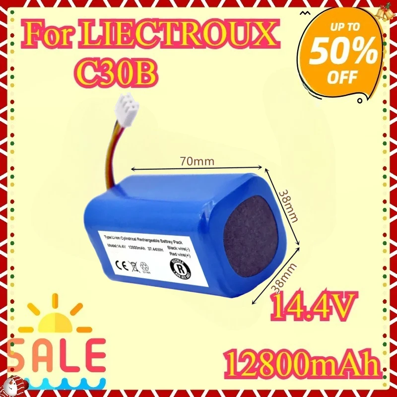 

For LIECTROUX C30B Robot Vacuum Cleaner 14.4V 12800mAh Lithium Cell New High Capacity Battery
