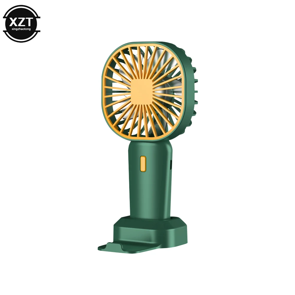 New Portable Handheld Fan Rechargeable Cooling Mini USB Fan With Phone Holder For Summer Office Home Outdoor Cooler Fan Desk Fan