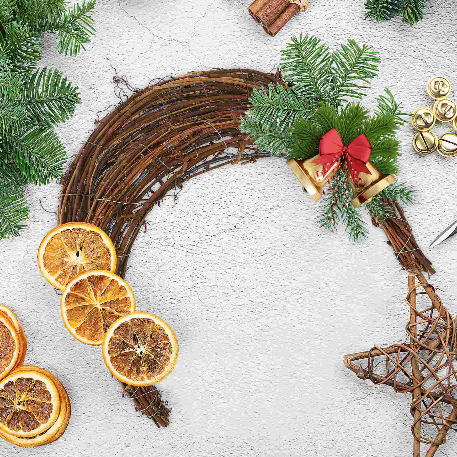 2 Pcs Rattan Garland DIY Wreath Vine Outdoor Decorations Rings Halloween Pagan Hoops Decorate Flower Arrangement Frame Branch