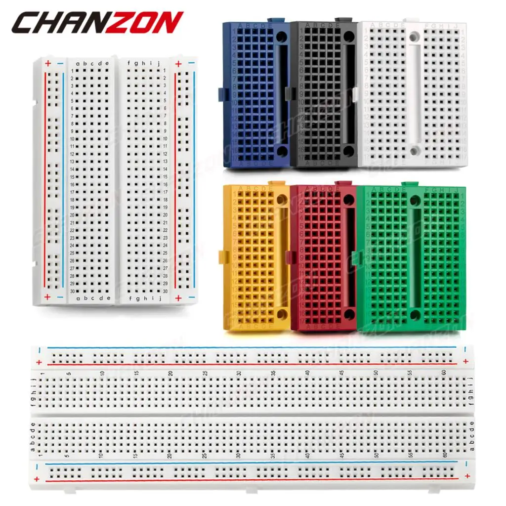 170 / 400 / 830 Tie Points Solderless Breadboard MB-102 BB-801 SYB-170 Prototype Universal PCB Jumper Dupont Test Bread Board