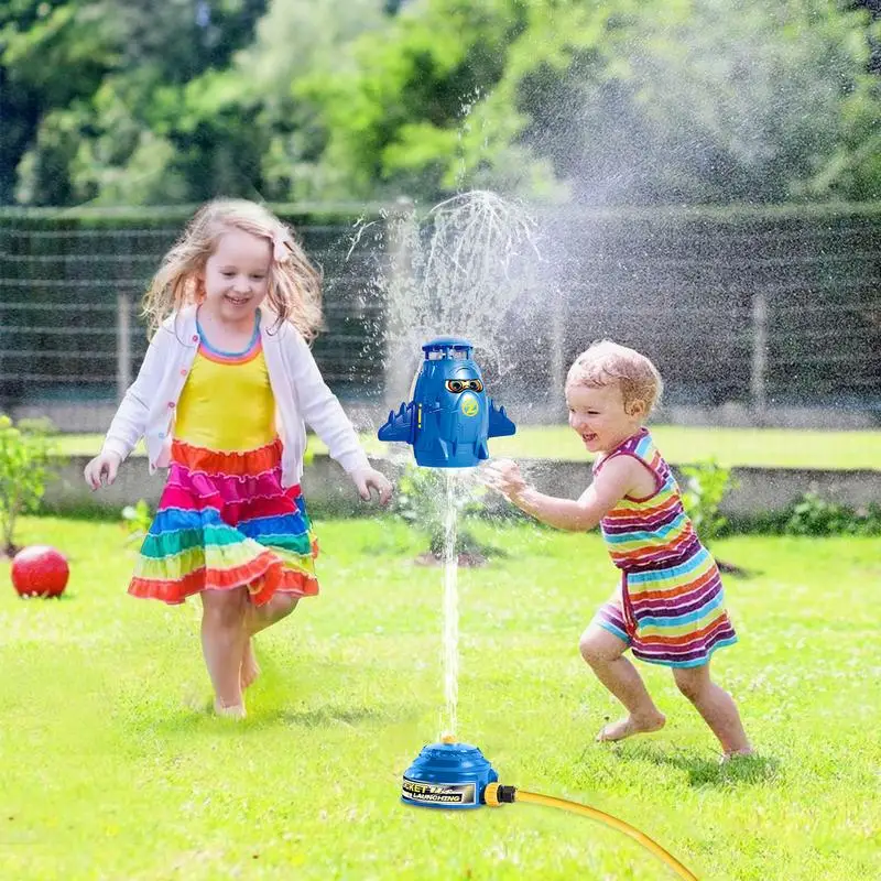 Water Sprinkler For Kids Cute Rocket Water Rockets For Kids 360 Rotating Interactive Sprinkler For Kids Outdoor Play Summer