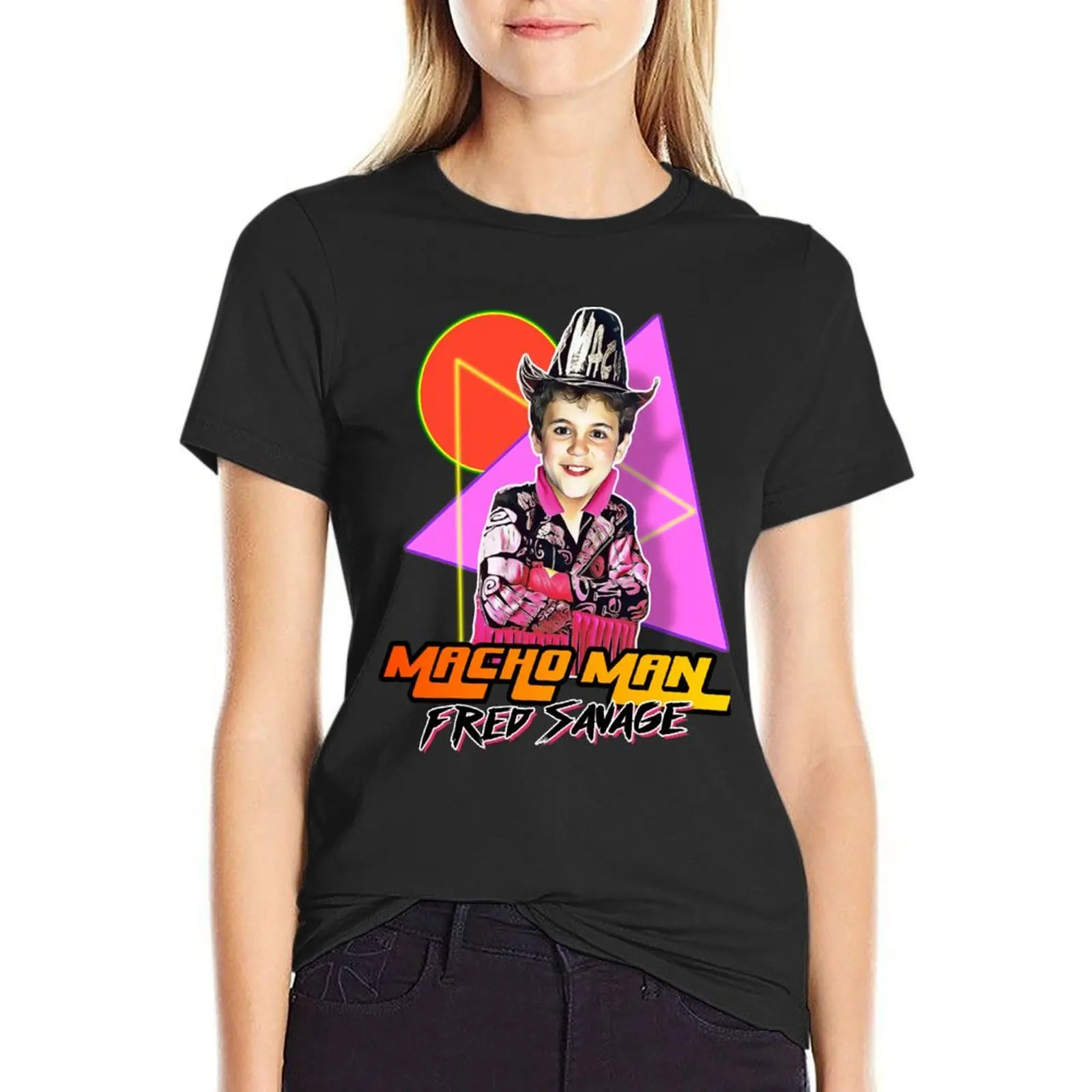 Macho Man Fred Savage t-shirt lady clothes cute tops abbigliamento estetico maglietta da donna