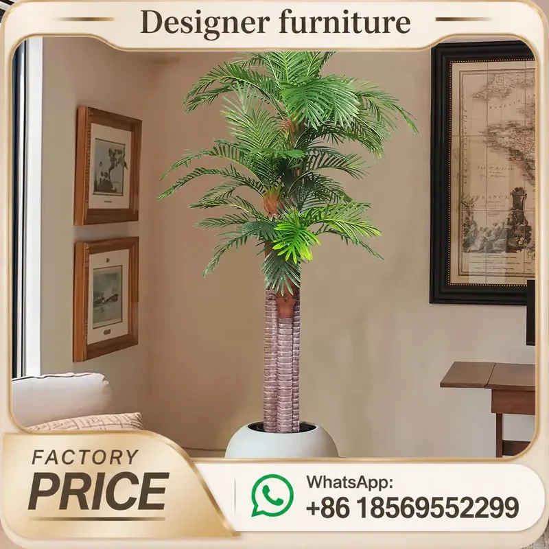 Artificial Palm Tree Potted Bonsai Simulation Coconut Plant For Indoor Outdoor Home Garden Decoration Landscape Faux Greenery