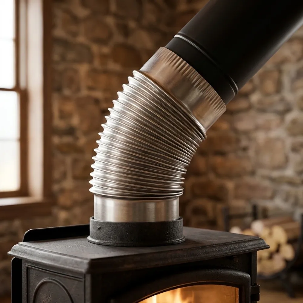45 Degree Stainless Steel Elbow for Fireplace Venting Systems Optimized for Efficient Smoke Direction and System Stability