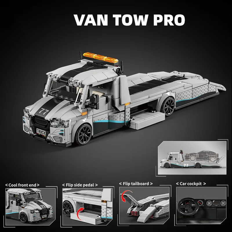 

Игровой набор LEGO: Гоночный прицеп-платформа, грузовик-фургон HEAVY-DUTY TOW PRO FH16, строительные блоки, игрушка-конструктор DIY для мальчиков, подарок