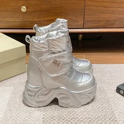 13CM Winter Women's Down Snow Boots Keep Warm Chunky Short Boots 2025 Outdoor Plush Mid-calf Shoes Platform Anti-skid Sneakers