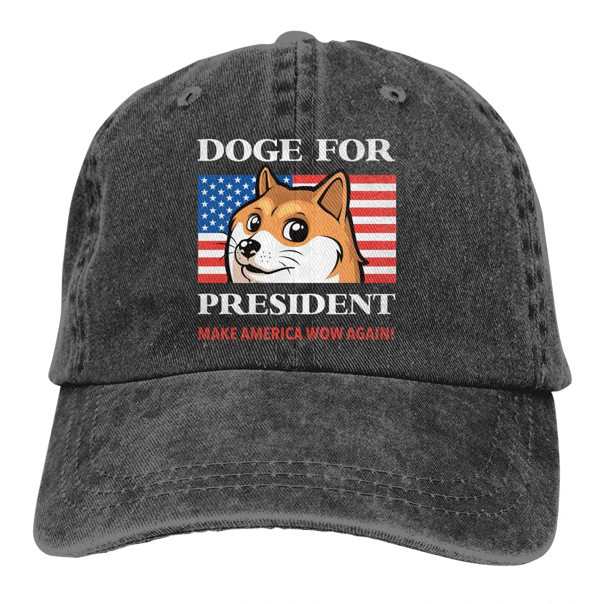 

Adjustable Solid Color Baseball Cap Doge For President Washed Cotton Dogecoin Funny Bitcoin Sports Woman Hat