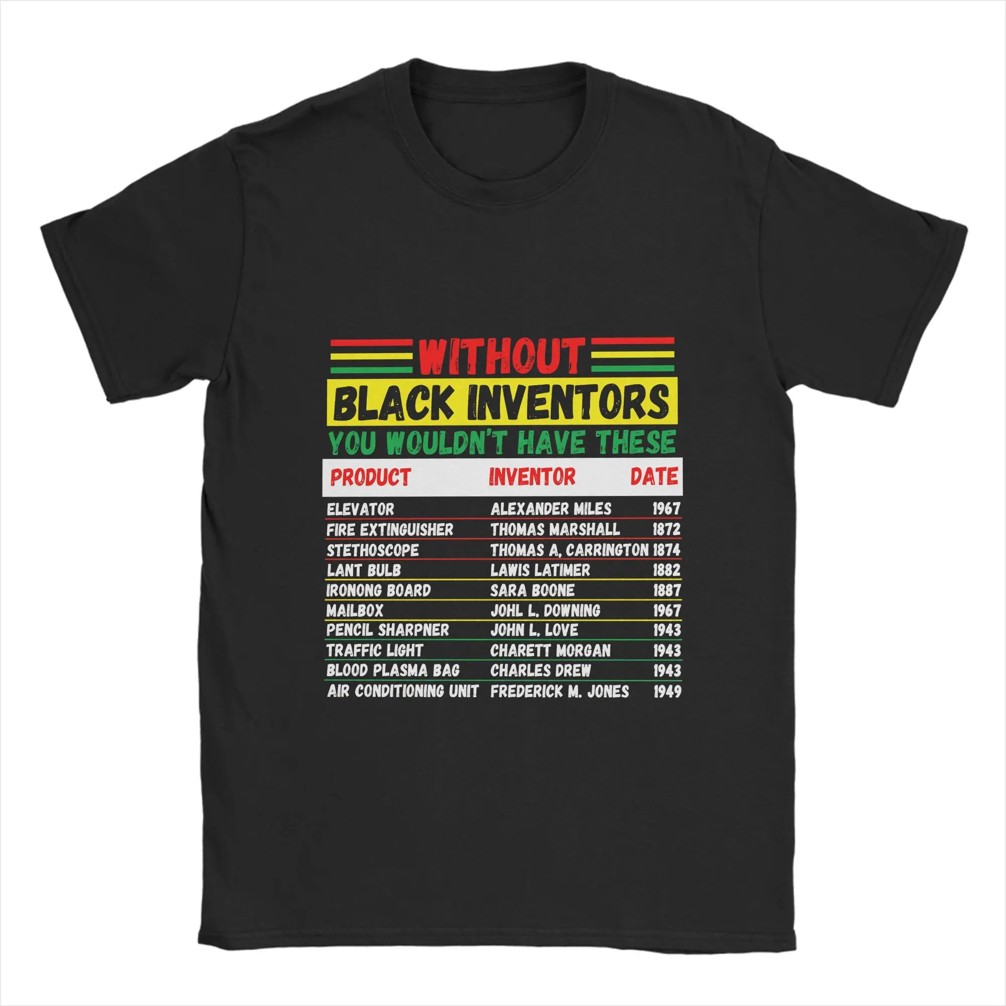 Without Black Inventors History T-Shirt Men  Casual 100% Cotton Tee Shirt Crewneck Short Sleeve T Shirts Gift Idea Clothes