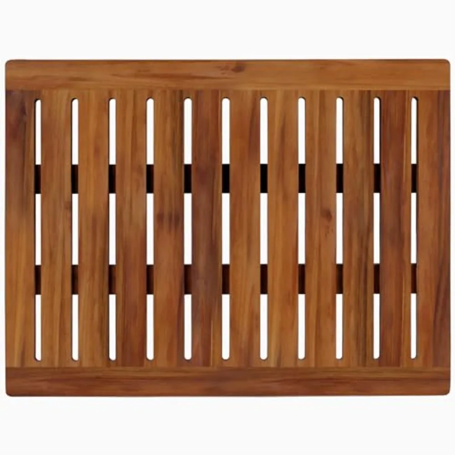 

Acacia Wood Shower Mat 24x18 Inches Non Slip Bath Mat for Bathroom Bathtub Shower Spa Home Outdoor Indoor Wooden Floor Mat Squa