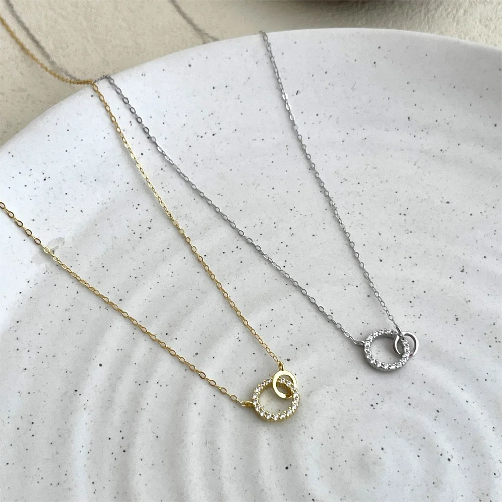 

Korean Style Small Fish Cake Necklace S925 Silver 18K Gold-plated Simple Elegant Jewelry