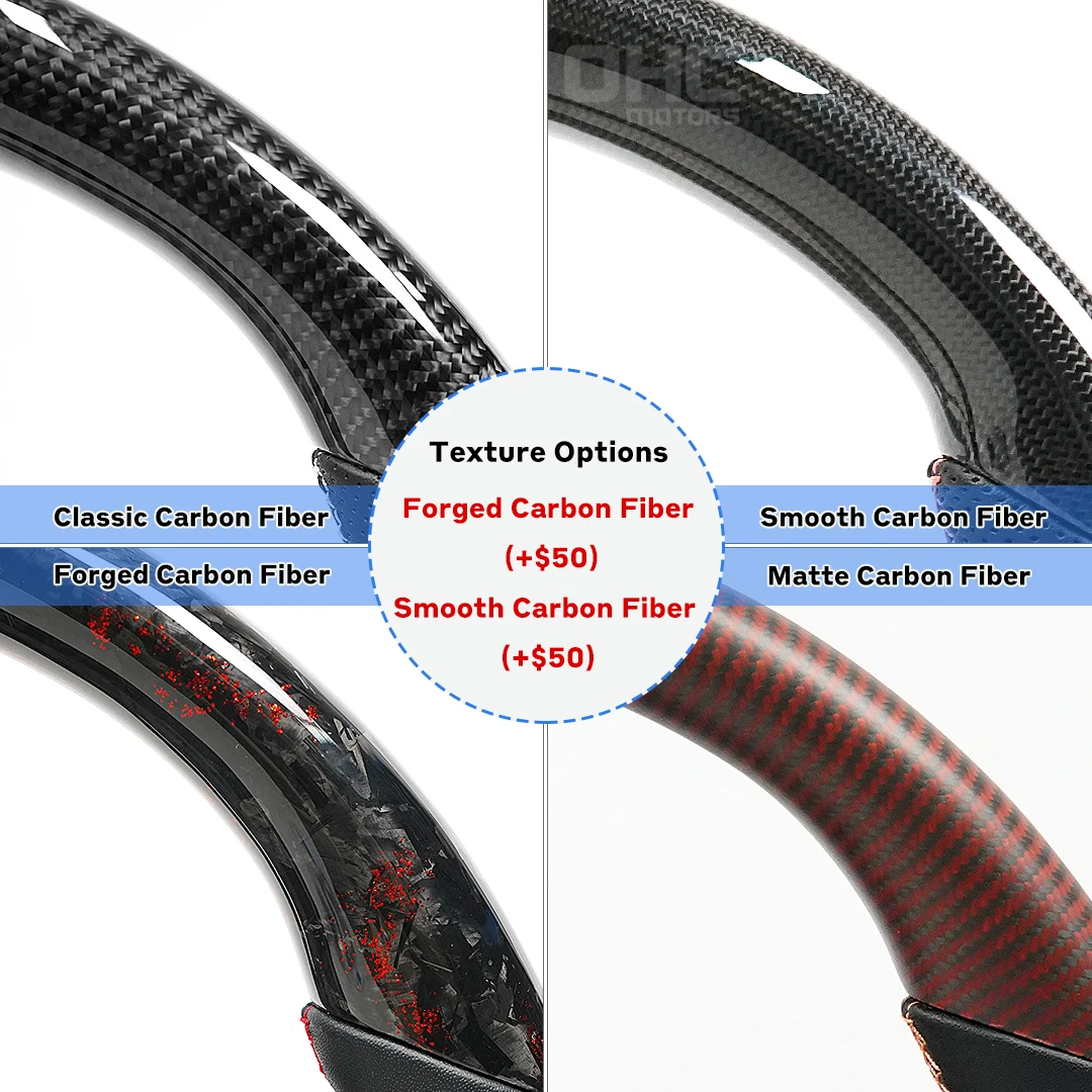 100% Real Carbon Fiber Steering Wheel Compatible For Audi TT R8 Customized Steering Wheel No Airbag