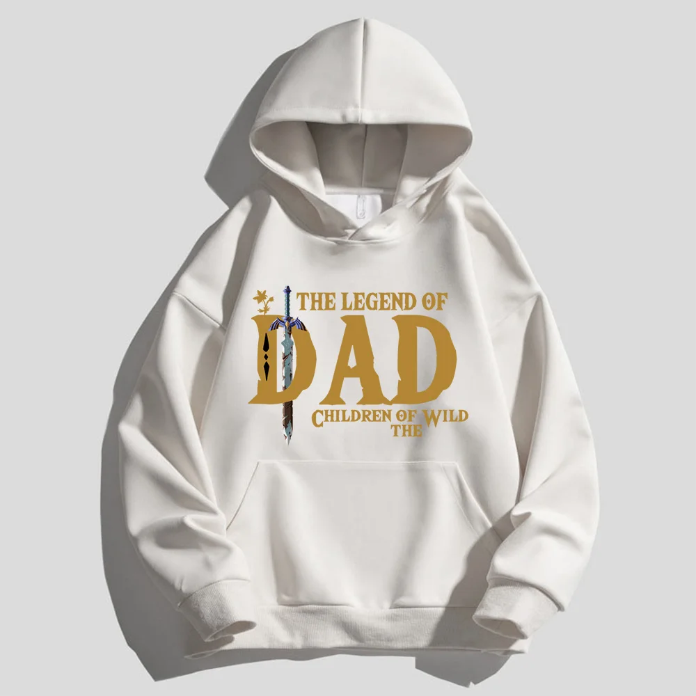 

Men's and Women's Pure Cotton Fleece Sweatshirts the Legend of Dad Children of the Wild Letter Print Christmas Hoodie Y2k