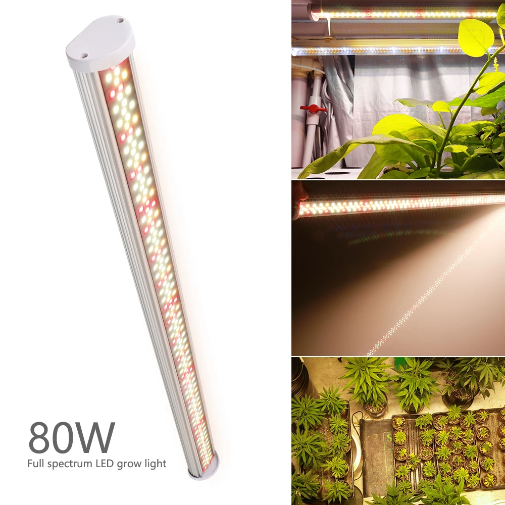 80W Full Spectrum LED  Grow Light Bar For Greenhouse Plant Flower Seeds Hydroponic Vegetables Tent