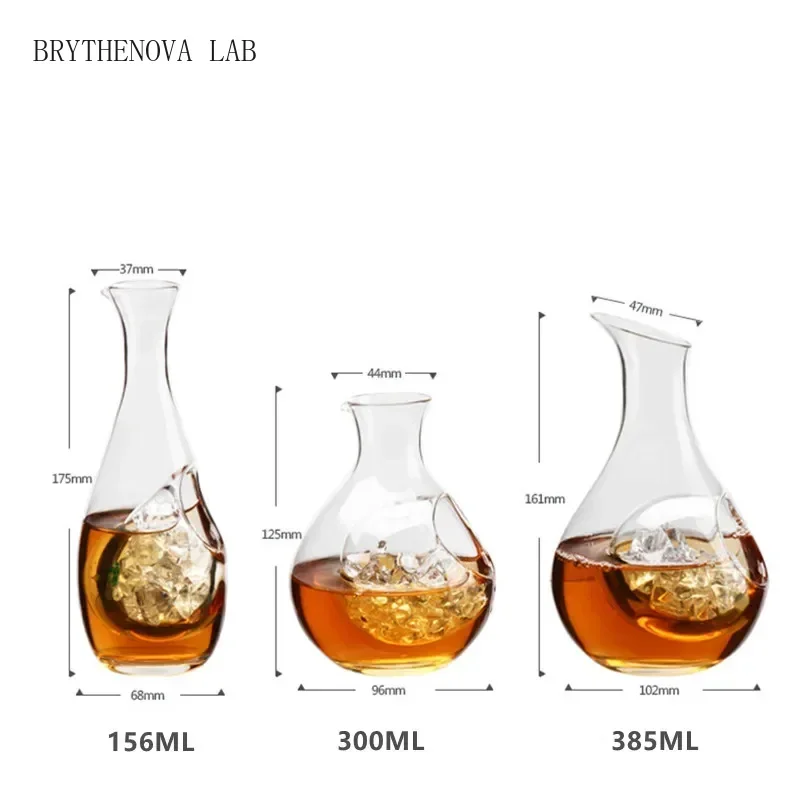 Japan Crystal Ice Flask Glass Wine Bottle Hamster Nest Cooling Hole Room Sake Glass Beer Cooler Wine Dispenser Carafe Decanter