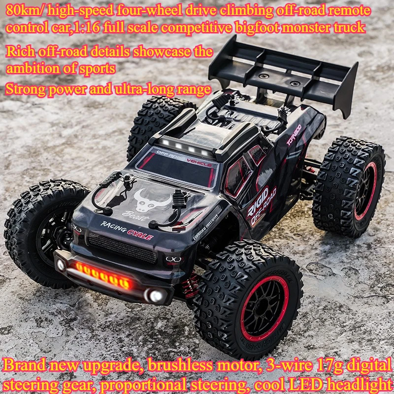 

Kawaii Toy Car Gift-hot 80km/h High-speed Climbing Off-road 4WD Rc Cars,1:16 Brushless Remote Control Car,Rc Truck Toys For Boys