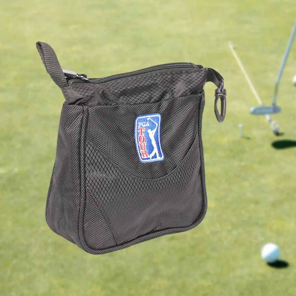 Portable Golf Ball Bag Polyester Mesh Pouch Small Belt Bag Storage Net Carrier for Practice Equipment Use