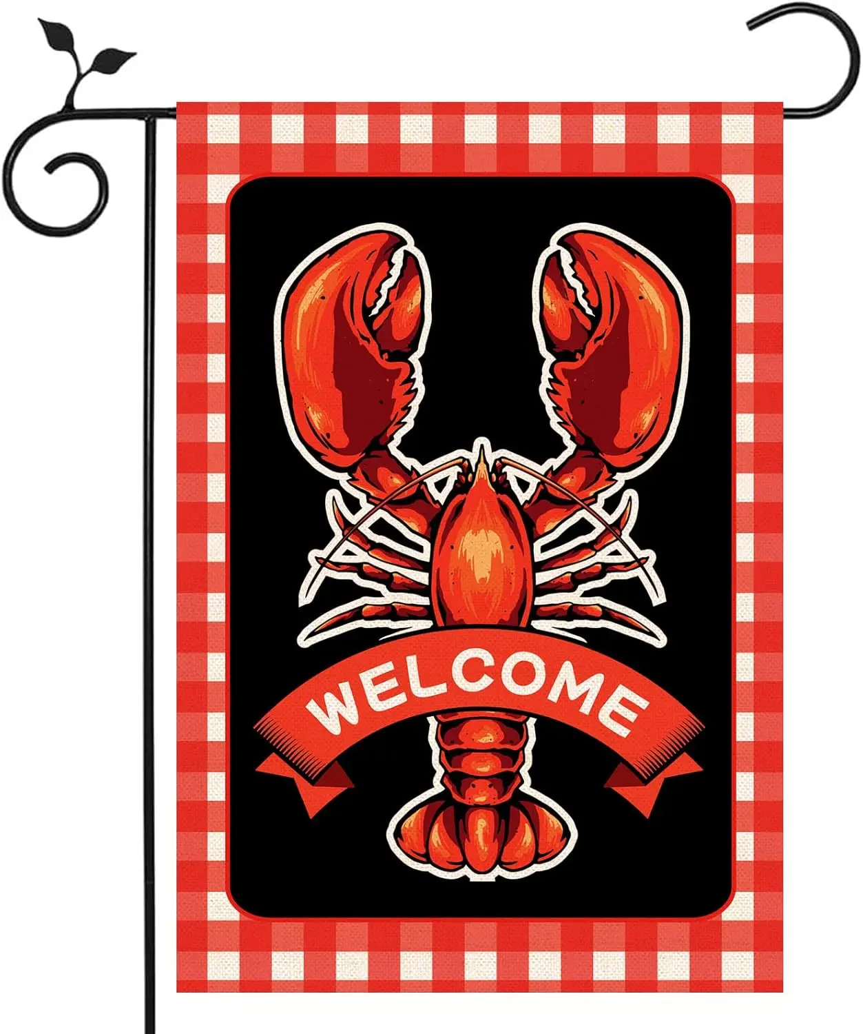 Nepnuser Crawfish Boil Garden Flag Let's Cray Birthday Party Supply Lobster Indoor Outdoor Lawn Front Yard Welcome Sign Deco