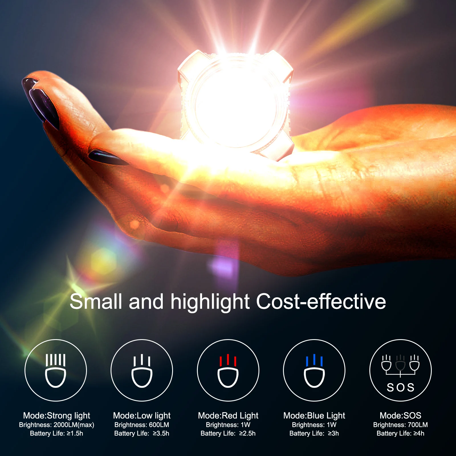 カメラとカムコーダー用のミニカメラダイブライト,2000lm,水中写真撮影,充電式LEDライト