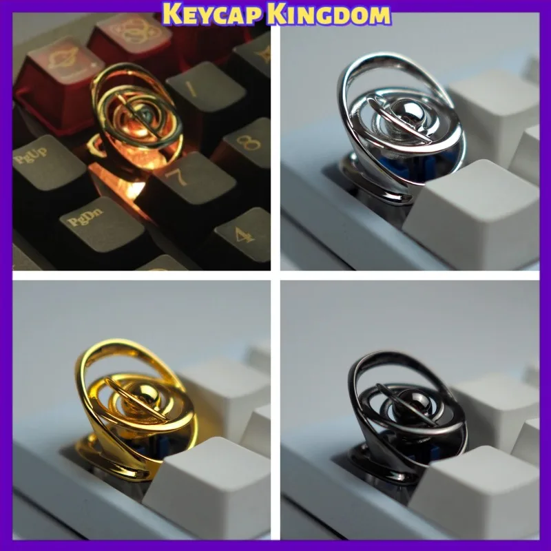 NEW Cosmic Orbit Theme Mechanical Keyboard Metal Custom Artisan Keycap PC Gaming Keyboard Point Keycap DIY Collectible Gift ESC