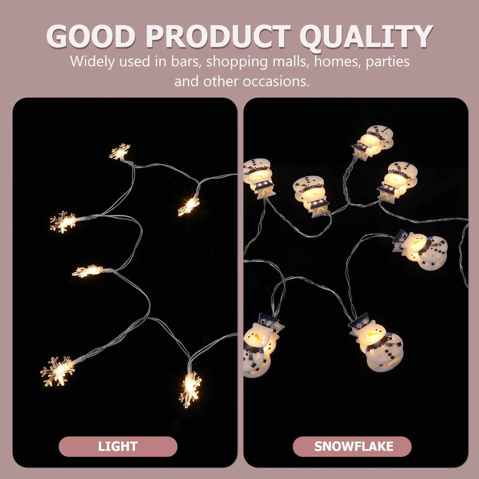 

3pcs Christmas String Lights Festival Led Decorative Lamps Warm Glow Powered Party Wedding Celebration Indoor Outdoor