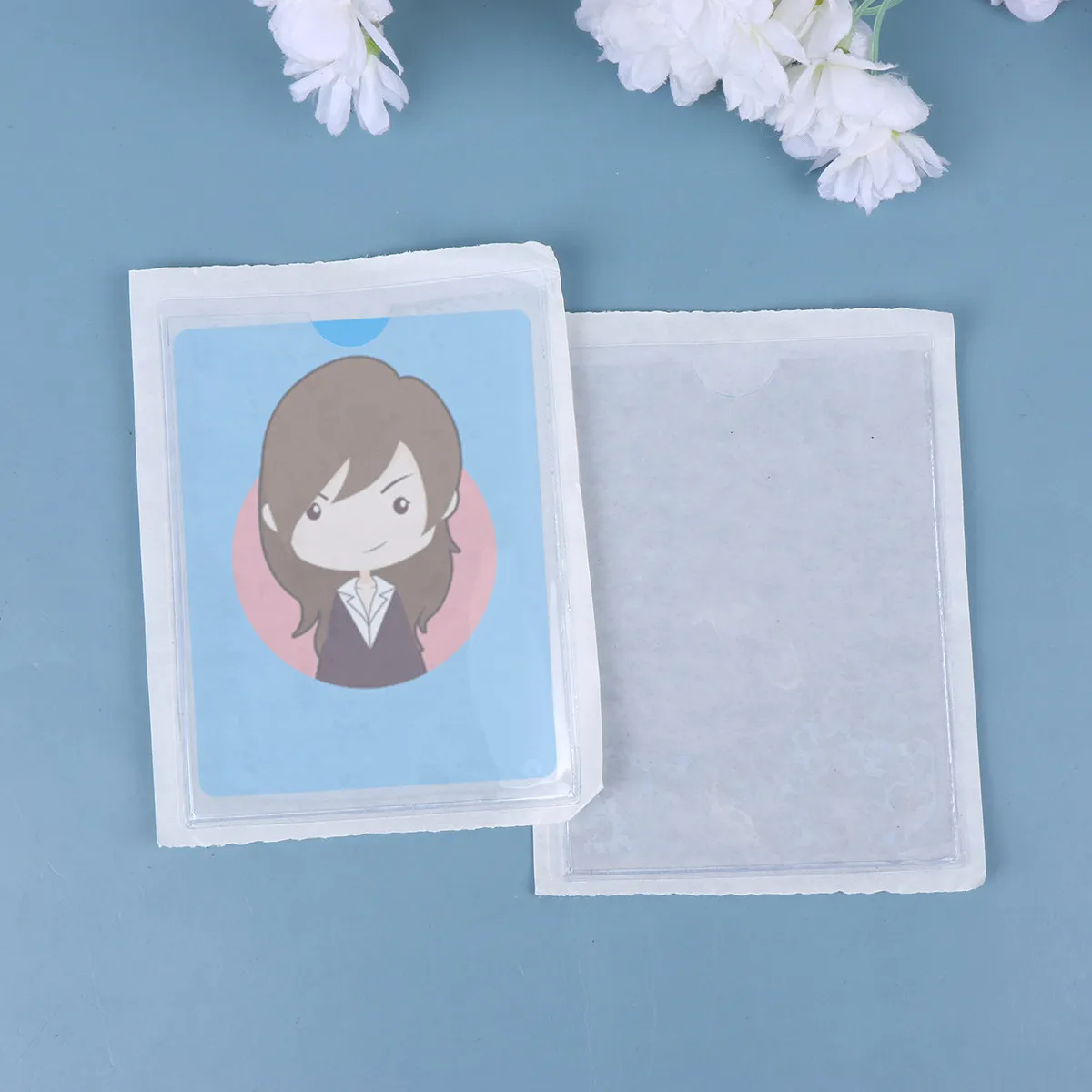 10Pcs Clear PVC Label Holders Self-Adhesive Plastic Badge Protectors for Organizing Important Cards Papers in Office School