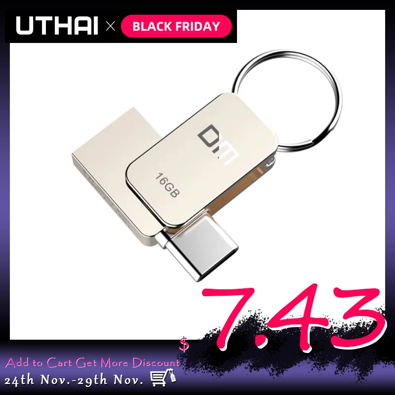 32GB OTG USB Flash Drive 3.0 Metal with 64GB Type C
