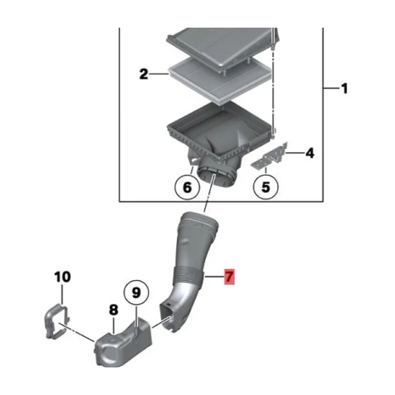 Car Air Filter Intake Pipe Air Intake Pipe Engine Intake Pipe for BMW- F01 F02 F06 F07 F13 640I 2012-2018 13717582310