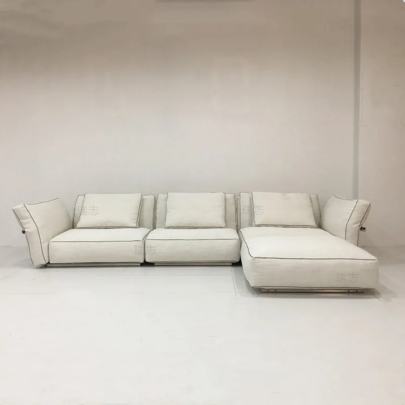New petal sofa minimalist Internet celebrity designer modern simple cream style Camilo cotton and linen fabric sofa