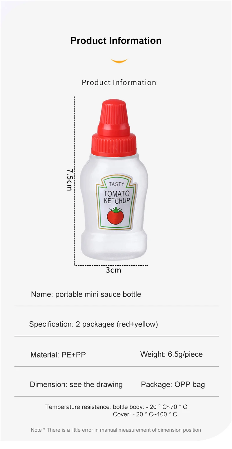 Mini Squeeze Sauce Ketchup Bottle Portable Small Salad Dressing Container Bento Box Seasoning Storage Bottle Jar Accessories